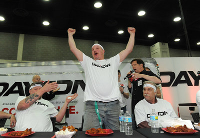 At the Mid-America Trucking Show in Louisville, Ky., Bridgestone held a buffalo wing eating contest. Roger Errett of Mount Pleasant, Penn. was the lucky winner of a set of ten Dayton(TM) Commercial Truck Tires.