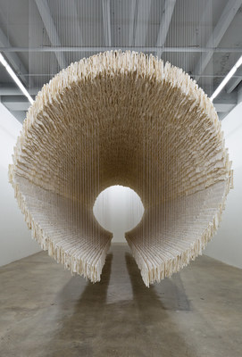 Boat, 2012, by Zhu Jinshi (Chinese, b. 1954). Xuan paper, bamboo and cotton thread. Courtesy of Rubell Family Collection, Miami. (c) Zhu Jinshi, (c) ARS, New York.