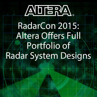Altera is highlighting its ultra-wideband channelizer with JESD204B interface with a signal generator, for the first time at RadarCon. Altera is also demonstrating its radar reference designs, and the company's full portfolio of FPGA, SoC, Enpirion(R) power solutions, and software tools that support radar system design.