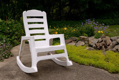 ASTM-rated to hold 350lbs., Adams' Big Easy(TM) Stacking Resin Rocking Chair recalls the carefree days of summer, blending the best qualities of resin into an iconic favorite. An industry first due to its innovative stackable resin design, Adams' Big Easy(TM) Stacking Resin Rocking Chair delivers the look, strength and functionality of more expensive traditional wooden and polyethylene rockers, but at a fraction of the cost.