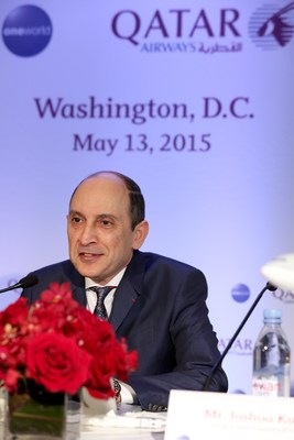 Qatar Airways Group Chief Executive His Excellency Mr Akbar Al Baker speaks about Open Skies and the airlines expansion plans in the United States during a press conference in Washington DC