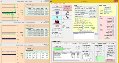Figure 2: The SP-Monitor Windows application included with the board simplifies system integration and sensor interrogation. Designers can use it with the board to capture development data, which they send to Sensoplex for algorithm development.
