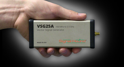 Signal Hound's new VSG25A Vector Signal Generator Sells for Just $495 and operates from 100 MHz to 2.5 GHz with digital test pattern generation.