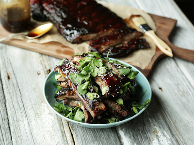 Honey-Hoisin Grilled Spare Ribs offer a unique flavor combination that is guaranteed to spice up traditional backyard barbecues