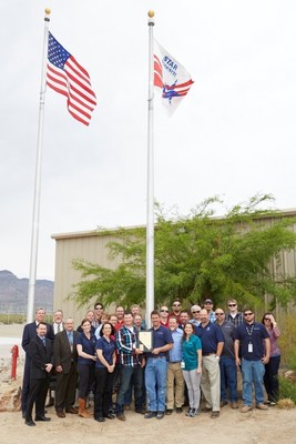 Representatives from the State of Nevada Occupational Safety and Health Administration (Nevada OSHA) presented Sempra U.S. Gas & Power's Copper Mountain Solar 1 facility with a Voluntary Protection Programs Star flag and a plaque at a ceremony held at the facility on May 20.