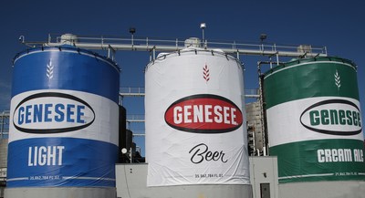 Genesee Brewery takes innovative look to three-story-heights, creating huge versions of popular family of beers .