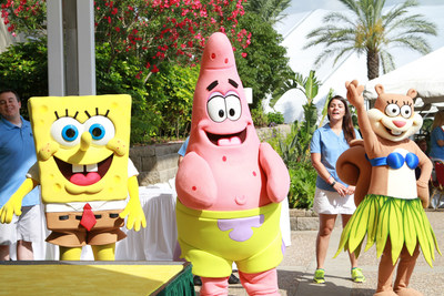 Nickelodeon characters SpongeBob SquarePants, Patrick Star and Sandy Cheeks welcomed visitors at the grand opening of Moody Gardens SpongeBob SubPants Adventure May 23