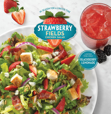 Wendy's is saying cheers to summer with three new three limited-time beverages, Blackberry Lemonade, Orange Mango FRUITEA CHILLERS and Blueberry Pineapple FRUITEA CHILLERS, to join the return of Wendy's seasonal Strawberry Fields Chicken Salad. The summer salad is made with fresh ingredients like ripe, sweet California strawberries, honey-roasted sunflower seeds and blue cheese crumbles, topped with freshly cooked Applewood Smoked bacon and a grilled chicken breast that is served warm.