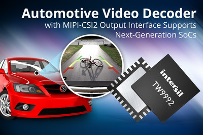 Highly integrated TW9992 takes both single-ended and differential CVBS inputs from vehicle's backup camera.