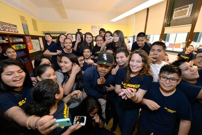 Chance The Rapper congratulates Chicago Public Schools students for earning the most points in the "Get Schooled, Get Connected Spring Challenge"