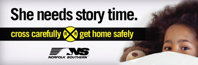 This Norfolk Southern public safety campaign billboard reminds motorists that their families and loved ones depend on them to return home safely.