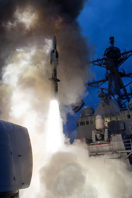USS John Paul Jones launches a Raytheon-made Standard Missile-6 during testing.