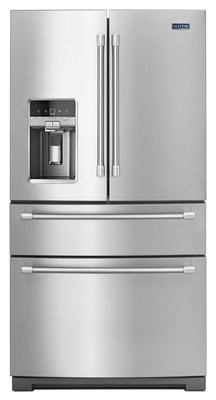 Four-Door French Door Refrigerator with Maytag ® Steel Shelves.