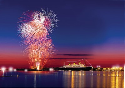 The Queen Mary's legendary July 4th party culminates in fireworks show in Long Beach, CA.