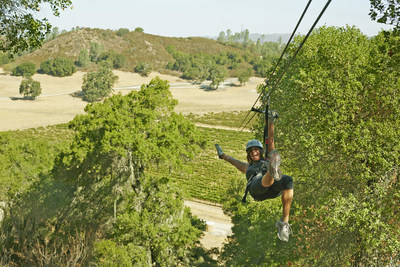 Zipline tour over Ancient Peaks' Margarita Vineyard followed by a wine tasting, San Luis Obispo County.  Chris Leschinsky photo.