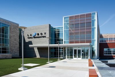 La-Z-Boy introduces new world headquarters located in Monroe, Mich. The building is designed to create synergy among departments, encourage collaboration and inspire.
