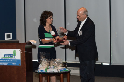 Michael S. Ettinger, Senior Vice President of Corporate & Legal Affairs, Henry Schein, Inc., accepted the Henry Kaufmann Campgrounds (HKC) Corporate Leader Award on behalf of Henry Schein. Rosemarie Klipper, HKC Board Member, presented the award on June 10 at the organization's Annual One Camp Community Celebration held at Citi Field in New York City.