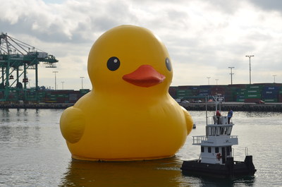 Aramark is the official merchandiser of "The World's Largest Rubber Duck," a 61 foot tall, 11 ton rubber duck that will wade across the Delaware River during Tall Ships(R) Philadelphia-Camden 2015. Rubber duck replicas are just one of the items souvenir seekers can find on sale at the festival.