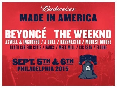 BEYONCE AND THE WEEKND TO HEADLINE 2015 BUDWEISER MADE IN AMERICA FESTIVAL