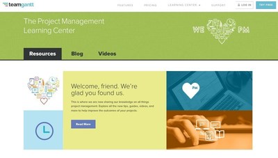 New Project Management Learning Center by TeamGantt