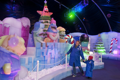 Moody Garden announced the theme for the 2015 ICE LAND: Ice Sculptures with SpongeBob SquarePants will be a SpongeBob Christmas Party when it opens November 14