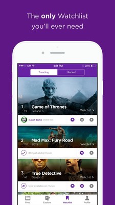 The Legit app helps users select movies to watch (or avoid) based on their friends' recommendations and ratings.