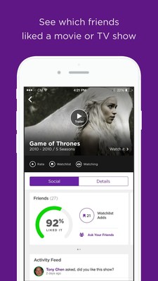 With Legit, users can rate, review and discuss movies with their friends, all in one app.