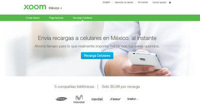 Xoom Adds Instant Mobile Reload to Latin America, Improves Convenience. Xoom Mobile Reload allows customers to instantly recharge prepaid mobile phones online from the U.S. to Telcel, Movistar, Claro, Digicel, Nextel, Tigo Phones in Latin America and the Caribbean.
