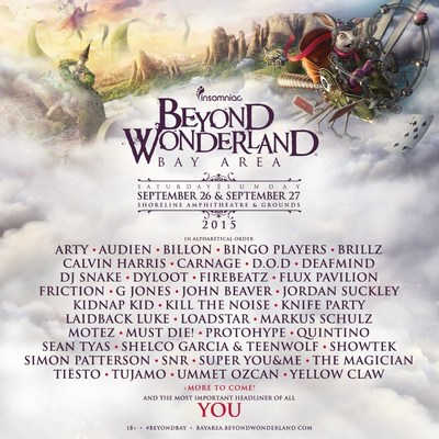 FIRST ROUND OF INCREDIBLE ARTISTS ANNOUNCED FOR 4th ANNUAL BEYOND WONDERLAND, BAY AREA