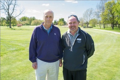 Renowned golf architect Rees Jones (left) and Griffin Gate Marriott Resort & Spa's Director of Golf Don Hobbs stand at the 13th hole at Griffin Gate golf course. The course underwent a $1 million bunker renovation. For information, visit www.GriffinGateGolf.com or call 1-859-288-6193.