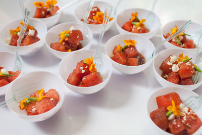 Chilled Watermelon Salad served at the grand opening of the Cambria hotel & suites New York-Chelsea