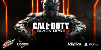 Mountain Dew(R) and Doritos(R), the ultimate fuel for gamers, are once again teaming up with Activision Publishing, Inc. for the latest installment in Call of Duty(R), Black Ops III, which hits shelves worldwide on November 6. For the first time, the 'Fuel Up for Battle' program will offer fans exclusive Double XP in the highly-anticipated Call of Duty: Black Ops III Zombies mode, 'Shadows of Evil.'