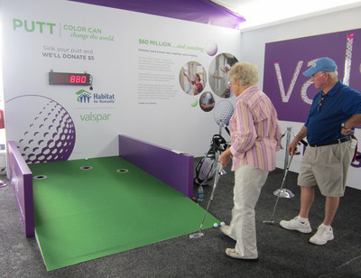 The Valspar Foundation will donate $5 up to $15,000 to Twin Cities Habitat for Humanity for every putt made at the "Valspar's Putt for Habitat Challenge" at the 3M Championship July 31 - August 2. Fans will find the putt challenge exhibit in the Family Fun Zone located behind the 18th green of the Tournament Players Club in Blaine, Minnesota. Admission to the 3M Championship and participation in the putting challenge are free. "Valspar has been a tremendous partner in helping us give families a brighter future," said Susan Haigh, President and CEO, Twin Cities Habitat for Humanity.