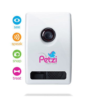 Petzi Treat Cam ('see') live video, ('speak') audio, ('snap') take pictures, and ('treat') dispense treats to their pets remotely anytime from anywhere.