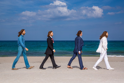 Here Comes The Sun! The Beatles, as Madame Tussauds wax figures, take a stroll on a Florida beach. The image pays homage to the famous Abbey Road album cover and the band's first trip to Florida more than 50 years ago, when they visited the Sunshine State for their second live appearance on The Ed Sullivan Show. Starting July 30, Beatles fans can Come Together at Madame Tussauds Orlando, say Hello Goodbye and take the selfie of their dreams as they take part of one of the most famous Beatles images...