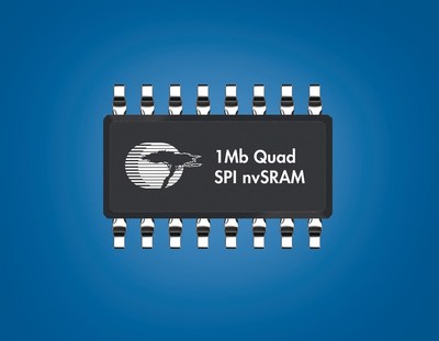 Pictured is Cypress' 1Mb nonvolatile SRAM (nvSRAM) with a Quad Serial Peripheral Interface (SPI).