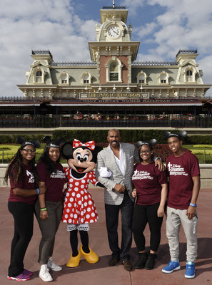 (L-R) Disney Dreamers Academy participants Kayla Hargis-White, of Burlington, N.J., Bianca Benett of Bronx, N.Y., Brandon Iverson of Atlanta, Ga., and Armani Young of Chicago, Ill., pose March 5, 2015 with Minnie Mouse and television personality Steve Harvey during Disney Dreamers Academy with Steve Harvey and ESSENCE Magazine at Magic Kingdom in Lake Buena Vista, Fla. The ninth annual event, taking place March 3-6, 2016 at Walt Disney World Resort, is a career-inspiration program for...