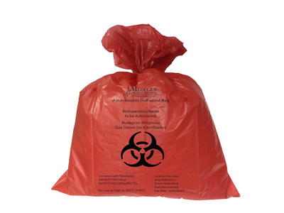 Medegen Medical Products' New Dual-Tested Autoclave Bags meet or exceed autoclave bag regulations for the interstate and intrastate transport of biohazardous waste for all 50 states. They are ASTM D1922 Elmendorf Tear tested to exceed 480g of tear strength (MD and TD), and ASTM D1709 tested to exceed 165g of dart drop strength.  They can be autoclaved at temperatures up to 285 degrees Fahrenheit and feature an integral steam processing indicator that turns brown when autoclaved.  Visit http://www.medegenmed.com for more information.