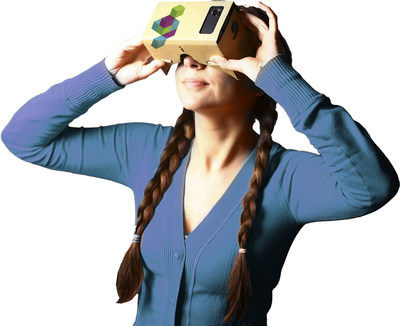 Student taking virtual reality campus tour