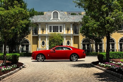 Rolls-Royce showcases a taste of its 44,000 vibrant color options offered on any Rolls-Royce Motor Car with this Bespoke Wraith in St. James Red on display at The Quail #RRPebbleBeach