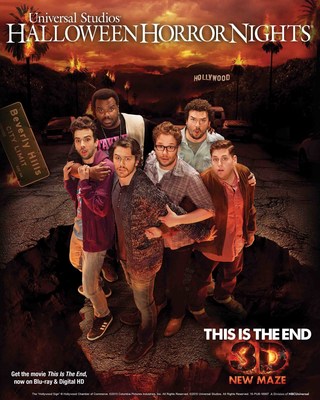Universal Studios Hollywood Casts This is the End in an All-New Terrifying 3D "Halloween Horror Nights" Maze, Based on the Hit Film Starring James Franco, Seth Rogen, Jonah Hill, Jay Baruchel, Danny McBride and Craig Robinson Beginning Friday, September 18.