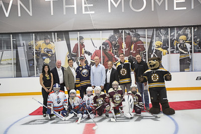 NHL legend Mark Messier was on hand with Bauer Hockey executives, Jack Eichel of the Buffalo Sabres and Jimmy Hayes of the Boston Bruins at the grand opening of the first-ever Bauer Hockey OWN THE MOMENT Hockey Experience, a premium retail store complete with a 2,500 square foot indoor ice rink