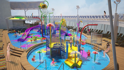 Royal Caribbean International will amp up the adventure when the cruise line debuts Harmony of the Seas, the world's largest cruise ship and the first to feature Splashaway Bay an interactive aqua park for kids. Splashaway Bay will be a vibrant waterscape for kids and toddlers with sea creature water cannons, winding slides, a gigantic drench bucket and a multi-platform jungle-gym to keep everyone entertained for hours.