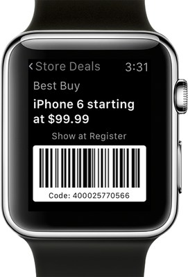 RetailMeNot Apple Watch app, example of an in-store coupon
