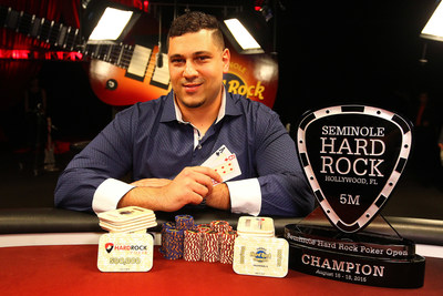 Omar Zazay, winner of Seminole Hard Rock Poker Open