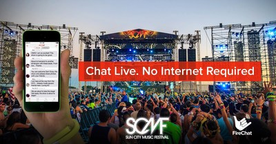 Disco Donnie Presents And SMG Events Team Up With FireChat For Live Communications At Sun City Music Festival 2015.
