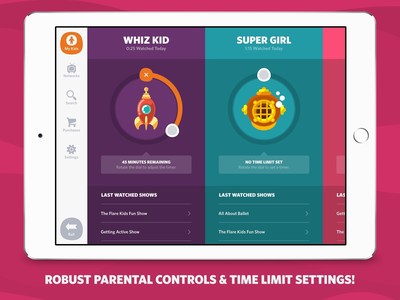 Flare Kids features parental controls that help create a safe digital playground for children
