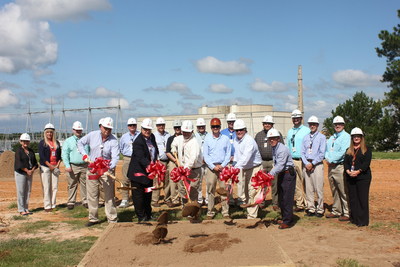 Leaders from Plant Hatch and J.M. Miles Construction break ground for the new site energy education center. Construction is scheduled to be completed in June 2016.