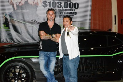 Richard Rawlings, star of Discovery Channel's Fast N' Loud is pictured here outside of Soboba Casino with the Grand Prize Winner of a Gas Monkey Garage custom Chevy Camaro, Rodrigo Torres.