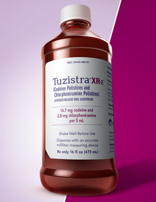 Tuzistra(TM) XR (codeine polistirex and chlorpheniramine polistirex), extended-release oral suspension, CIII is now available to patients and physicians in the U.S.